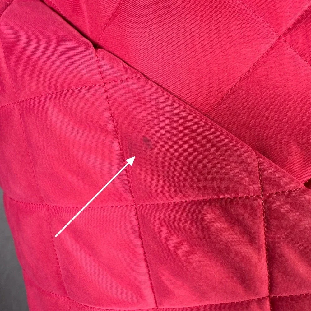 Van Heusen Quilted Jacket Pink Button Front Pockets Stand Collar Women Sz L - Picture 10 of 11